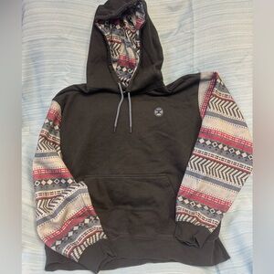 Hooey Black Hoodie with Aztec Pattern